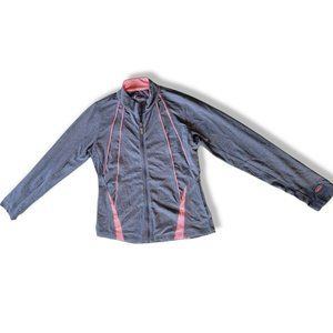 Bolle Jacket Sz M Full Zip Gray Pink Zip Inner Pocket Long Sleeve Lightweight